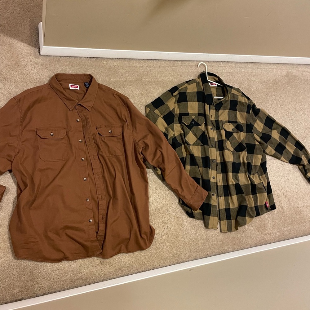 Two Wrangler Button Up Shirts Size 3xl